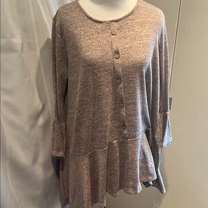 Reborn J Heathered Brown Flowy Tunic
